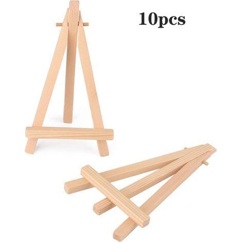 10 x Mini petits Bois Panneau d'Affichage Photo Chevalet porte-Mémo détenteurs de cartes de lieu Nom de la Table Stand de Carte pour Mariage, Anniversaire, Baptême, fête de naissance Party & Bar (1 (1/4)