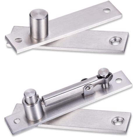 Cerniera per porta girevole a 360 gradi a scomparsa, realizzata in acciaio inossidabile resistente con viti di regolazione, ideale per porte e ripiani in legno. (1/5)