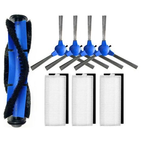 Ersatzteile kompatibel mit eufy RoboVac 11S, 15T, 30, 30C, 15C, 12, 25C, 35C, Zubehör für Saugroboter mit 1 Hauptbürstenwalze, 3 Filtersätzen, 4 Seitenbürsten. (1/4)