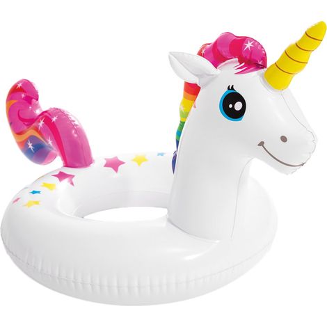 Bouée Gonflable Licorne Blanche pour Piscine, Flotteur Enfant 3-6 Ans, Garçon et Fille, Anneau de Natation Été, Jouet Aquatique (1/3)