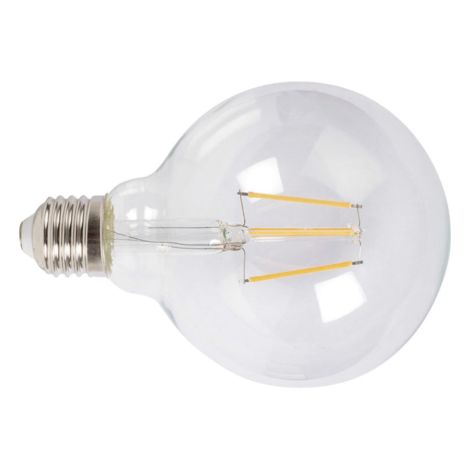 Bombilla con filamento Led globo G125 transparente DUOLEC E27 luz fría 8W - talla