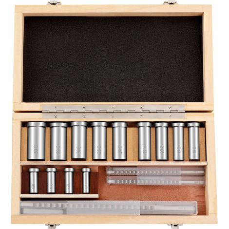 Set de 22 pièces Keyway Broach Set HSS 4-8mm + 13 douilles + 5 cales - Pour rainurage acier inox nylon - Boîtier de rangement