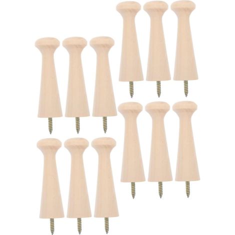 12 crochets muraux bois, pour serviettes et clés et mur intérieur (1/5)