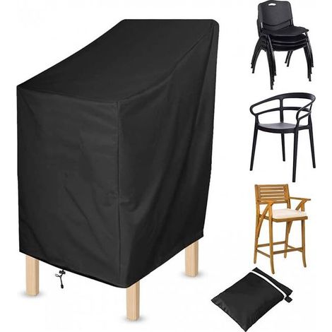 Housse de fauteuil d'extérieur imperméable, 70x70x120cm, housse de chaise de jardin empilable (1/5)