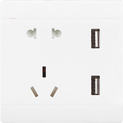 Prise murale multifonctionnelle avec 2 ports USB 13A pour la maison et le bureau 110/ (1/5)