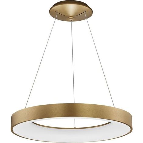 [NEUWERTIG] B-Ware Nova Luce Pendelleuchte Hängeleuchte LED RANDO THIN Gold Warmweiß dimmbar 60 cm (1/2)