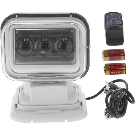Phare LED 60W avec télécommande, projecteur orientable 360° réglable, 6500LM, blanc, lampadaire de recherche étanche IP67 (1/5)