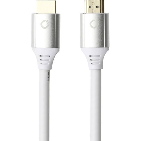Câble de raccordement Oehlbach HDMI Fiche mâle HDMI-A, Fiche mâle HDMI-A 5.00 m blanc D1C92497 8K UH (1/5)