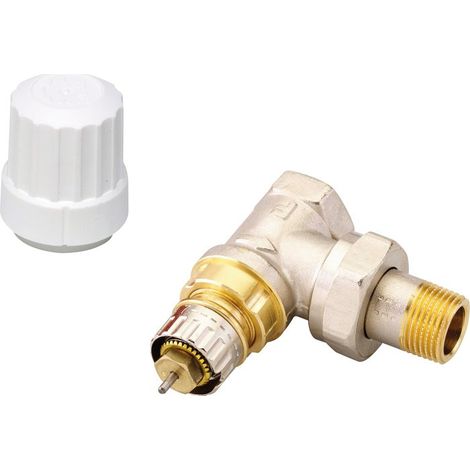 Danfoss – Corps de robinet équerre réglable 1' – Filetage F 1' et M 1' – Pression de service 10 bar – Pour installations radiateurs (1/5)