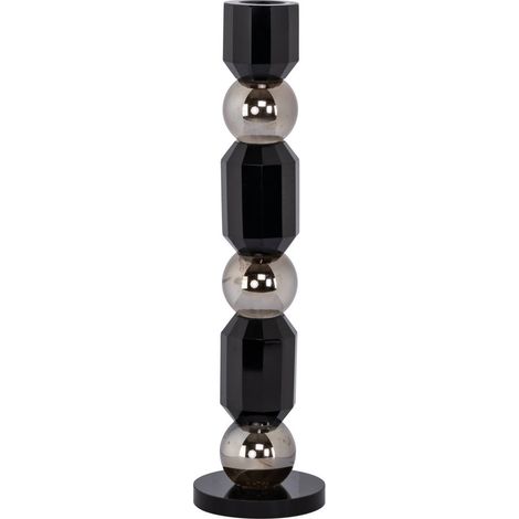 Bougeoir en cristal noir sculptural - noir fumé (1/4)