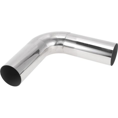 Tube D'Échappement Coudé À 90 Degrés Pour Voiture Personnalisée Bricolage, Tuyauterie De 64Mm/2.5" Diamètre Extérieur Longueur Jambe 200Mm/7.87" Acier Inoxydable Ton Argent (1/5)
