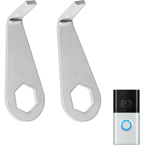 2pcs Outil de Remplacement de Clé de Sonnette Vidéo, Acier Inoxydable Outil de Clé de Sonnette Accessoires de Sonnette Compatible avec Sonnette à Batterie (Version 2024) (1/5)