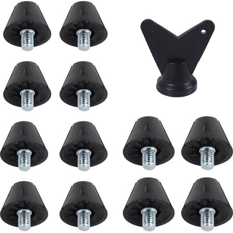12pcs Crampons de Football, 13 mm et 16 mm Pointes de Rechange avec Dissolvant pour Clous Pointes à Visser en Plastique/Fer pour Surfaces Dures et Entraînement Athlétique en Extérieur (1/5)