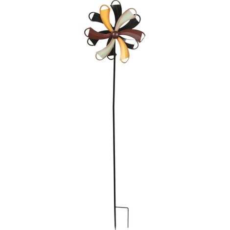 Gartenstecker Windrad 120cm Metall Gartendeko Windmühle Windspiel Beetdeko - bunt (1/3)