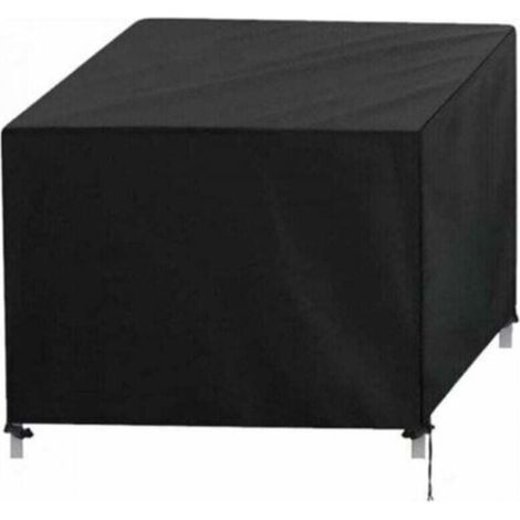 Gartenmöbelabdeckung, XU, rechteckige Schutzhülle 420D, wasser- und wetterfest, geeignet für Tische, Stühle und Gartenmöbel, Schwarz, 150 x 130 x 90 cm - (1/4)