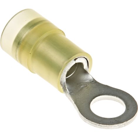 Cosses à œillet RS PRO, Isolé, Jaune, 6mm², M5 (10), 9.5mm (1/3)