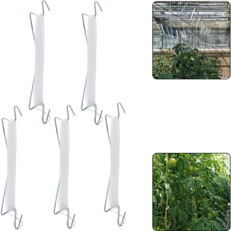 Lot de 10 supports à tomates pour serre, avec pinces à tomates, concombres et cerises.