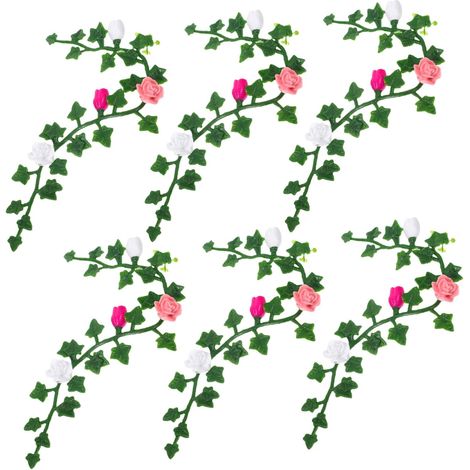 Lot de 6 Pièces de Fleurs Miniatures en PVC pour Maison de Poupée, Vignes Légères Faciles à Positionner, Accessoires pour Décor de Jardin Miniature et Aménagement Paysager (1/5)