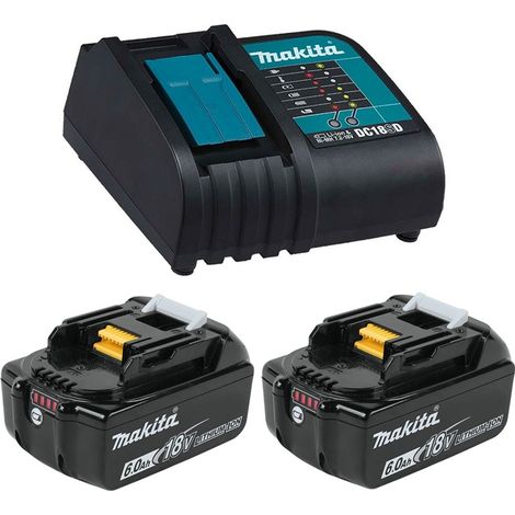 2x Genuine Makita 18V 6.0Ah LXT Lithium Battery BL1860 + DC18SD 240v Charger (1/5)