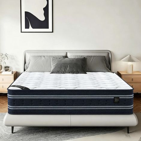 Matelas 90 x 200 cm,épaisseur 26 cm.Matelas une place à ressorts ensachés rempli de gel,tissu respirant et doux,fermeté moyenne, livré en boîte