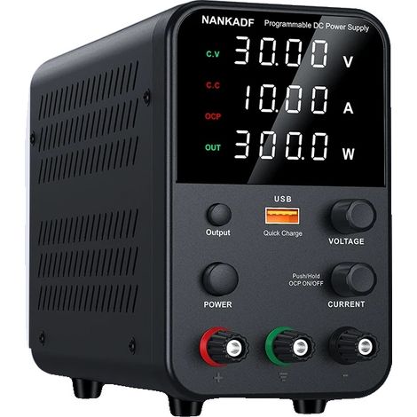 Alimentation CC, 0-30V, 0-10A de sortie, WPS3010H-N Noir (1/2)