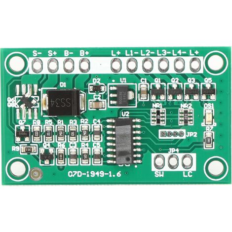 Contrôleur Solaire de Lumière Stroboscopique SC07D, Module de Commande de Carte de Circuit de Lumière Stroboscopique Solaire de 50 x 30 mm/2 x 1,2 Pouces Quatre Sorties de Contrôle