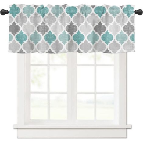 Window Top Curtain Fashion Printing Light Blocking Valance Short Curtain for Home Use 137x45cm (1/5)