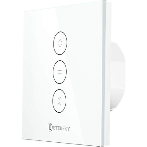 Interrupteur Volet Roulant Connecté, Commutateur Intelligent Volet Roulant Stores Connecté, Interrupteur Tactile Peut Éteindre la LED, Timer - 1 Packs (1/4)