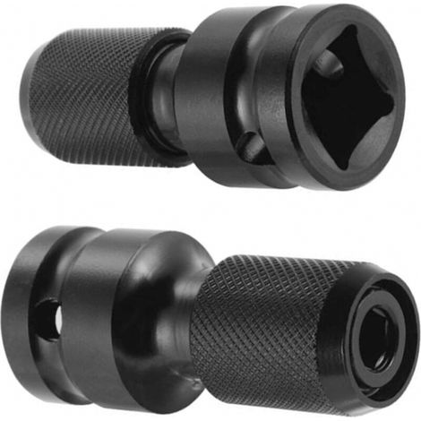 Adaptateur Douille Rapide - 1/2 Pouces Carré à 1/4 Pouces Hexagonal - Pour Clés À Impact - Lot de 2 (1/5)
