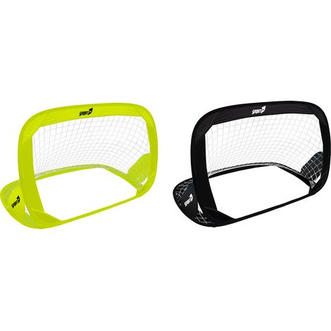 Porta da Calcio 128x84x81 cm Pieghevole Pop-Up Nera e Gialla (1/5)