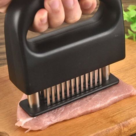 Attendrisseur Viande 48 Lames Inox - Pour Bœuf et Viandes - Steaker Professionnel - Cuisine Maison et Restaurant - Hygiénique (1/4)