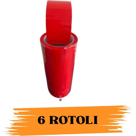 Nastro Adesivo Imballaggio Colorato Red 48mmx66m 6 Rotoli Scotch EcoPrice®