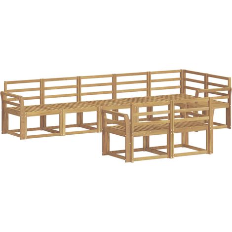 Outdoor Sofa Set 8 pcs White Solid Acacia Wood vidaXL (1/5)