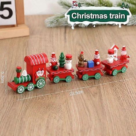 Train de Noël en bois, décorations de Noël pour la maison, ornement de sapin de Noël, cadeau pour enfants, bonne année, Style8 (1/5)