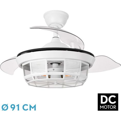 Ventilador Dc Tornado Mini Blanco 3xe27 91d 3aspas Desplegables 6velocidades C/remoto Y Temporizador (1/3)