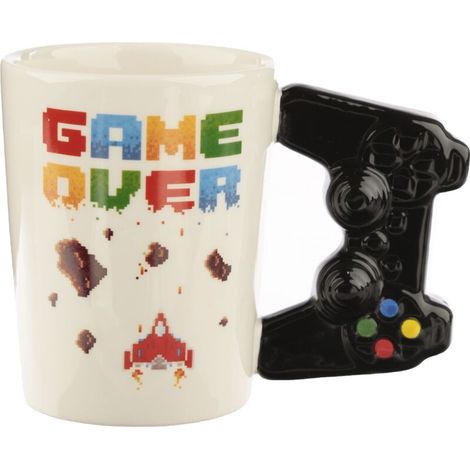 Puckator Mug à Anse Décorée Game Over - Imprimé Jeu Vidéo Pixellisé, Blanc. (1/5)