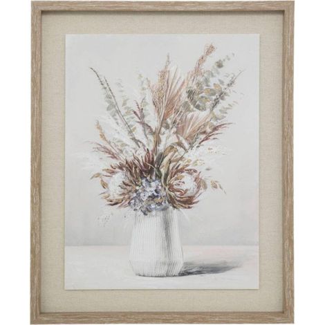 Toile Imprimée Vase "Tiana" 40x50cm Beige (1/2)