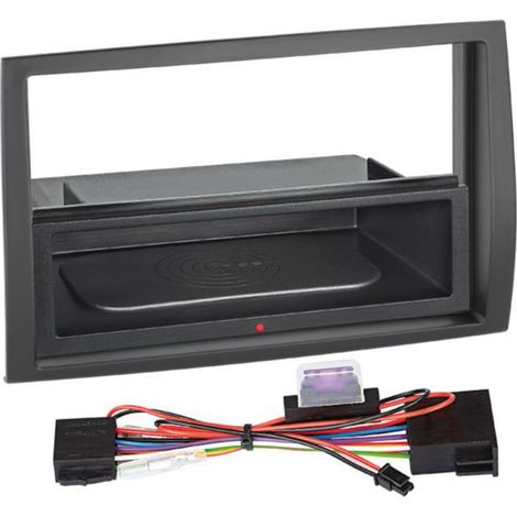 Facade autoradio 2DIN compatible avec Citroen Jumper Fiat Ducato Peugeot Boxer ap06 Avec vide poche Induction Qi Noir