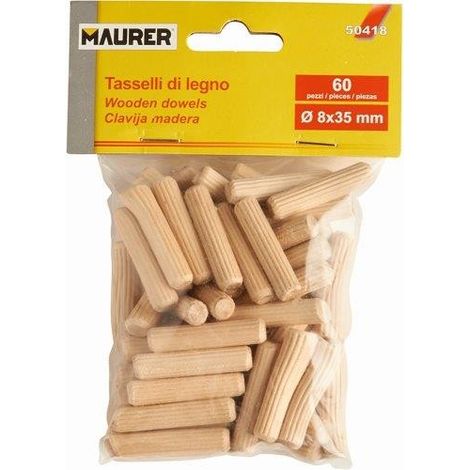 TASSELLI IN LEGNO Ø 6X30MM MAURER CF. 100PZ (1/3)
