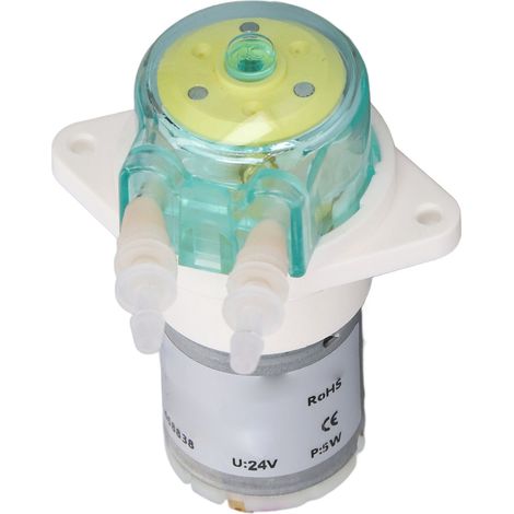 Pompe péristaltique compacte 5 W à faible débit (122 ml/min) avec entraînement par engrenages et transmission de liquide pour la culture hydroponique en laboratoire (24 V). (1/5)