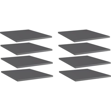 vidaXL Estante estantería 8 uds contrachapada gris brillo 40x50x1,5 cm (1/5)