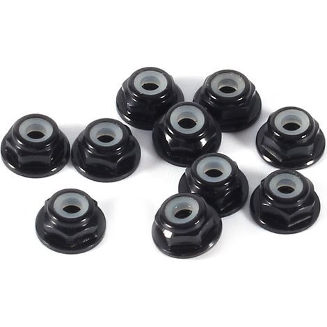 10 pieces M2 Nylon insert self-locking aluminum hexagonal nuts black locking nut