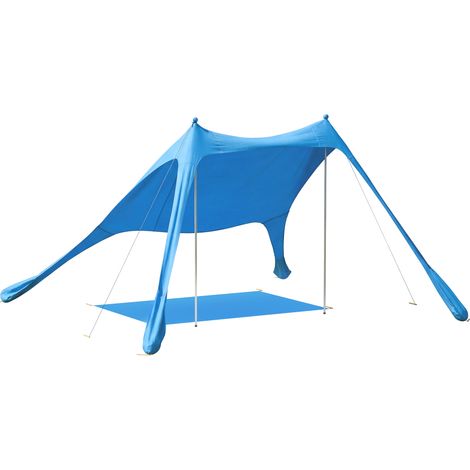 Tenda da spiaggia UV 50+ 2-4 personnes Lycra Aluminium avec tappetino e pala 200x208x200 cm