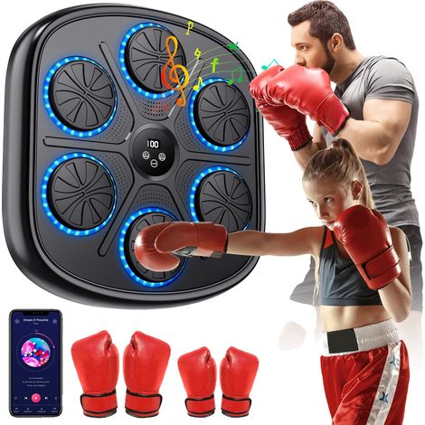 Machine à boxer, Fonctionnalités Bluetooth intelligentes, Modes de musique interactifs, 2 paires de gants (1/2)