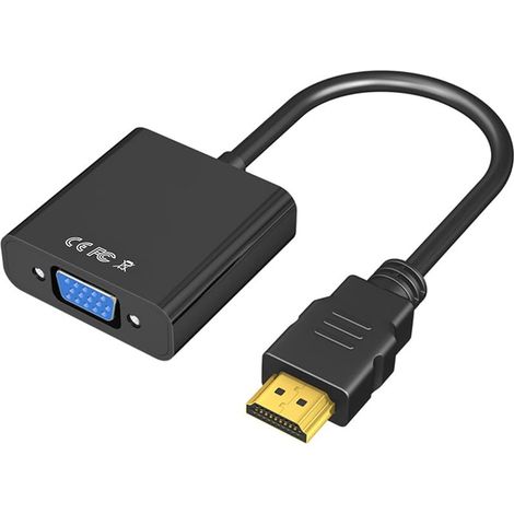 Adaptateur HDMI Vga, Adaptateur HDMI vers VGA(mâle vers Femelle) pour Ordinateur, Bureau, Ordinateur Portable, PC, Moniteur, projecteur, HDTV, Chromebook, Raspberry Pi, Roku, Xbox et Plus (1/5)