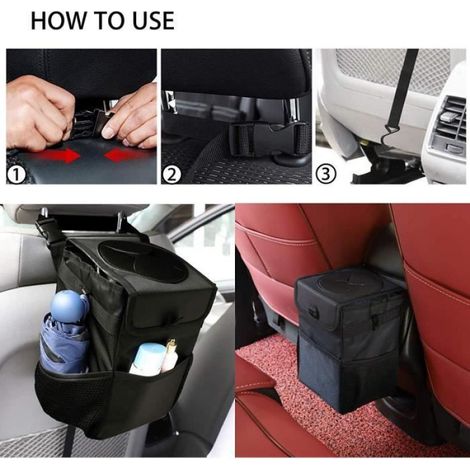 Poubelle de voiture - - Peel Black Small - Pliable - Étanche - Multifonctionnelle (1/4)