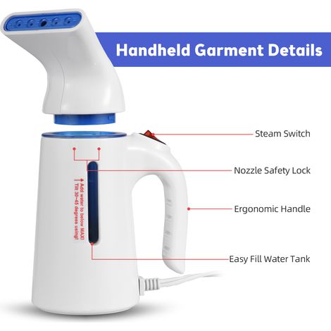 Tragbarer Dampfglätter, 120 ml, 700 W, 6–8 Minuten Betriebsdauer, automatischer Schutz, in verschiedenen Farben erhältlich, für Textilien, Reisen, Büro, kompaktes Design (1/4)