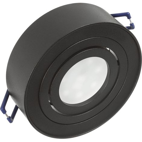 Plafonnier spot pour sources lumineuses MR16/GU10 noir 94x32mm rond aluminium (1/5)