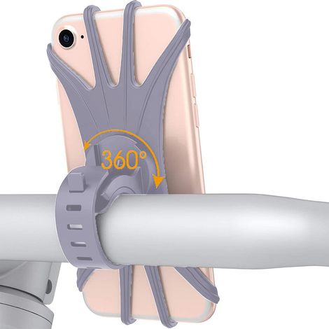 Support de téléphone en silicone pour vélo - Noir + Boîte couleur (1/5)