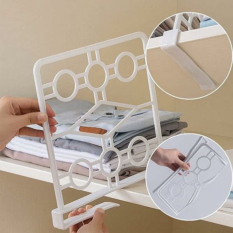 Ahlsen Stück Kleiderschrank-Trennwand, PP-Schrank-Trennwand, Schrank-Regal-Trennwand, Trennwand mit Clip, für Schlafzimmer, Badezimmer, Küche und Büro (weiß)